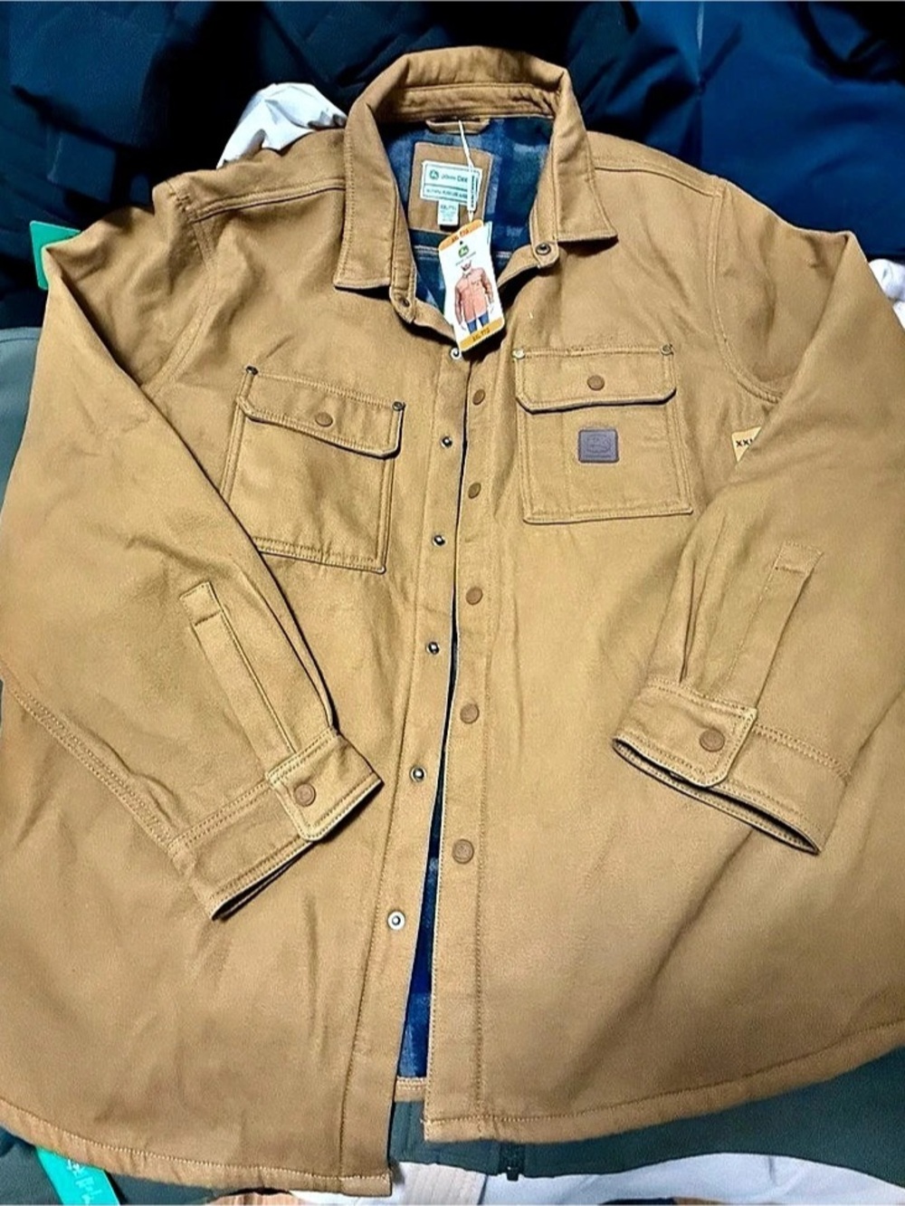 John Deere XLTG Men's Shirt Jacket Brown XL NWT